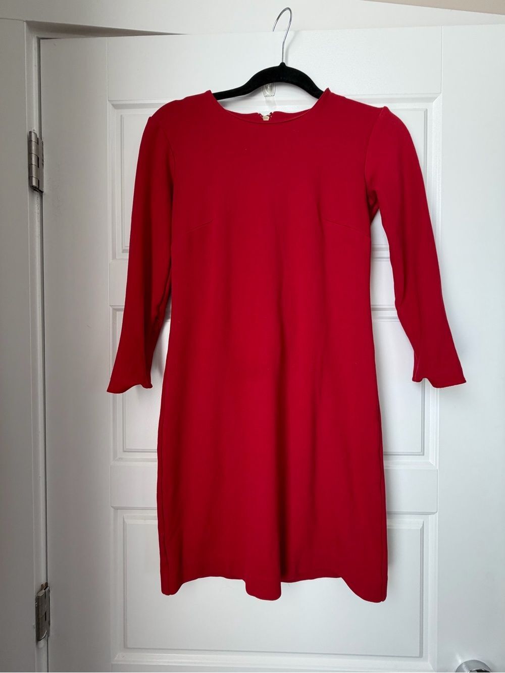 Ann Taylor Bold Red Long-Sleeve Shift Dress-2